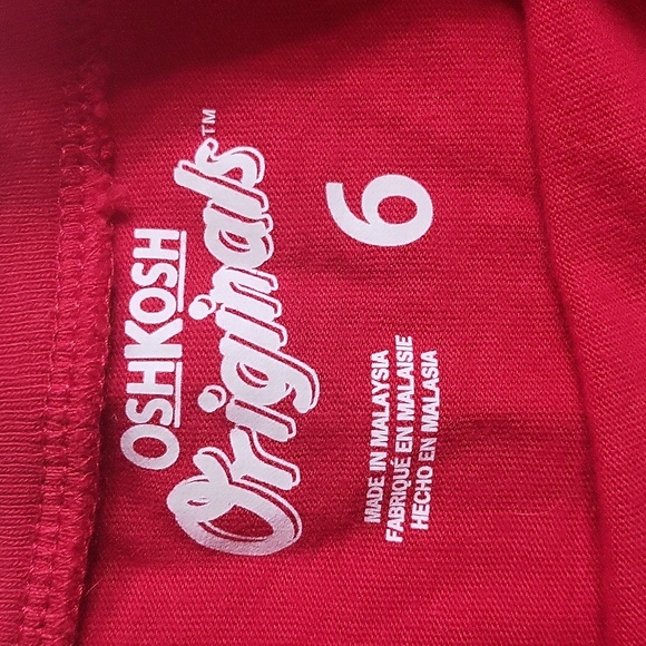 CHRISTMAS OSH KOSH Girl's red long sleeve shirt size 6 - Picture 3 of 4